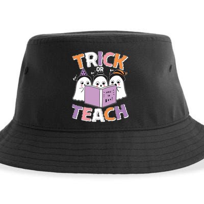 Cute Funny Trick Or Teach Reading Ghost Sustainable Bucket Hat