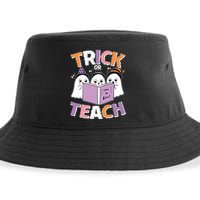 Cute Funny Trick Or Teach Reading Ghost Sustainable Bucket Hat