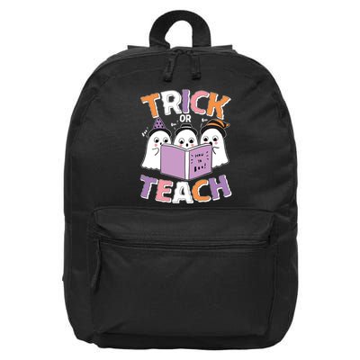 Cute Funny Trick Or Teach Reading Ghost 16 in Basic Backpack