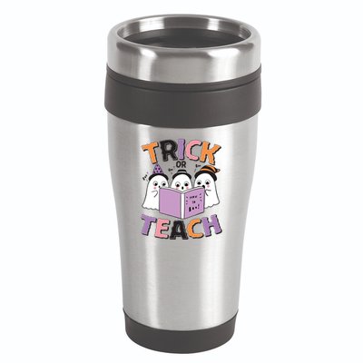 Cute Funny Trick Or Teach Reading Ghost 16oz Travel Tumbler