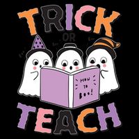 Cute Funny Trick Or Teach Reading Ghost 16oz Travel Tumbler