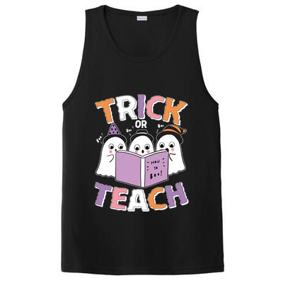 Cute Funny Trick Or Teach Reading Ghost PosiCharge Competitor Tank