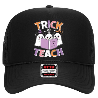 Cute Funny Trick Or Teach Reading Ghost Trucker Hat
