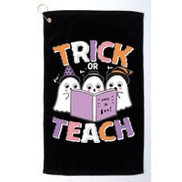 Cute Funny Trick Or Teach Reading Ghost Golf Towel