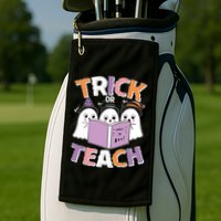 Cute Funny Trick Or Teach Reading Ghost Golf Towel