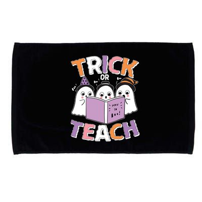 Cute Funny Trick Or Teach Reading Ghost Microfiber Hand Towel