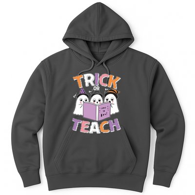 Cute Funny Trick Or Teach Reading Ghost Hoodie