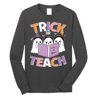 Cute Funny Trick Or Teach Reading Ghost Long Sleeve Shirt