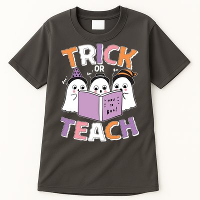 Cute Funny Trick Or Teach Reading Ghost Tall T-Shirt