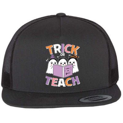 Cute Funny Trick Or Teach Reading Ghost Flatbill Hat
