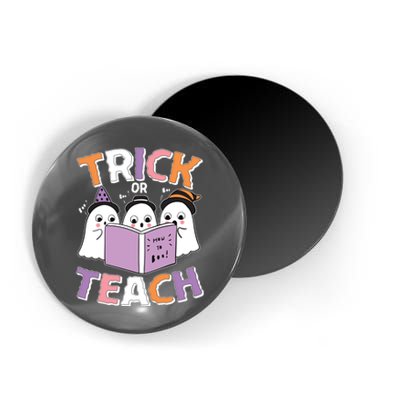 Cute Funny Trick Or Teach Reading Ghost Magnet