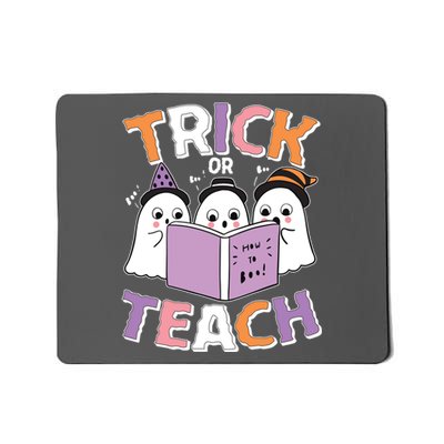 Cute Funny Trick Or Teach Reading Ghost Mousepad