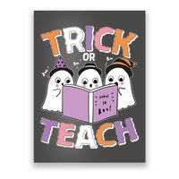 Cute Funny Trick Or Teach Reading Ghost Poster
