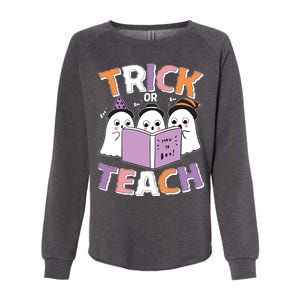 Cute Funny Trick Or Teach Reading Ghost Womens California Wash Sweatshirt