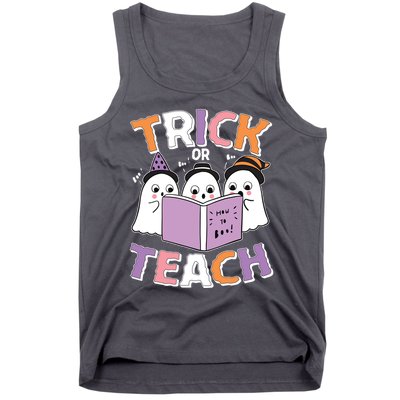 Cute Funny Trick Or Teach Reading Ghost Tank Top