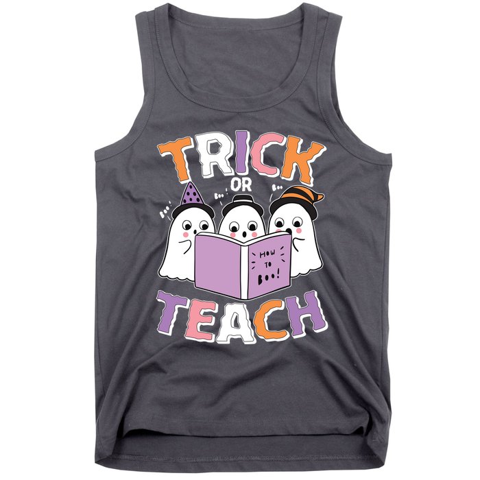 Cute Funny Trick Or Teach Reading Ghost Tank Top
