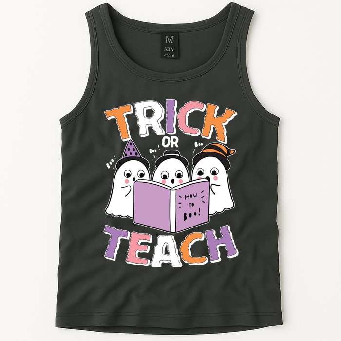 Cute Funny Trick Or Teach Reading Ghost Tank Top