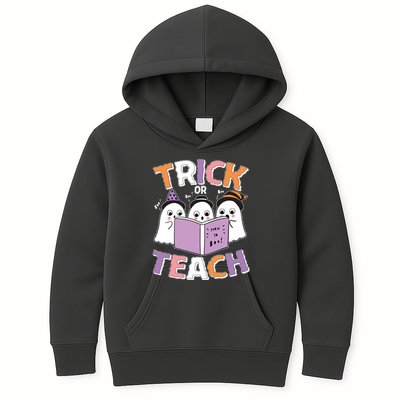 Cute Funny Trick Or Teach Reading Ghost Kids Hoodie