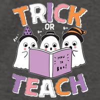 Cute Funny Trick Or Teach Reading Ghost Vector Backpack