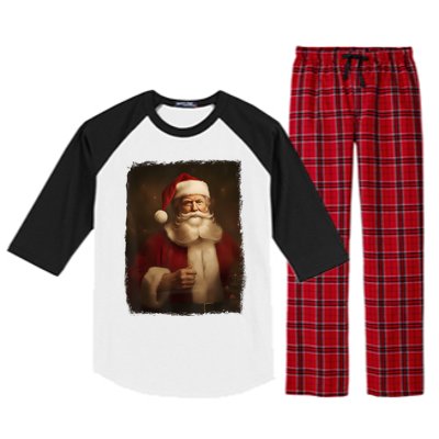 Christmas Funny Trump Santa Claus Retro Vintage Xmas Pajamas Raglan Sleeve Pajama Set