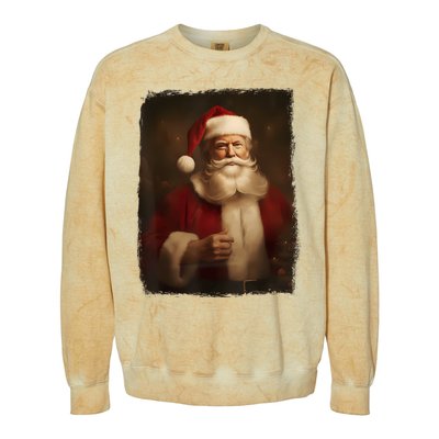 Christmas Funny Trump Santa Claus Retro Vintage Xmas Pajamas Colorblast Crewneck Sweatshirt