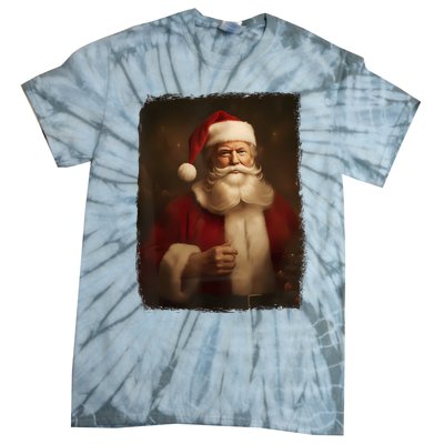 Christmas Funny Trump Santa Claus Retro Vintage Xmas Pajamas Tie-Dye T-Shirt