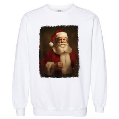 Christmas Funny Trump Santa Claus Retro Vintage Xmas Pajamas Garment-Dyed Sweatshirt