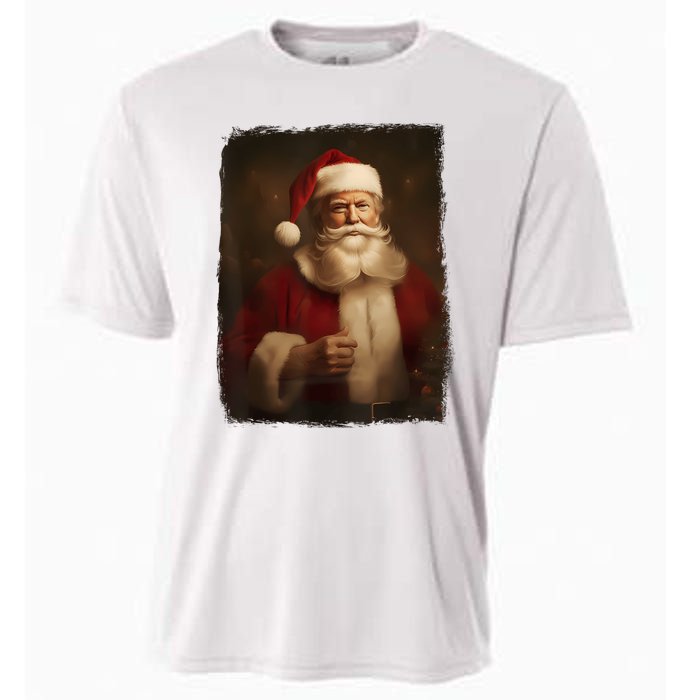 Christmas Funny Trump Santa Claus Retro Vintage Xmas Pajamas Cooling Performance Crew T-Shirt