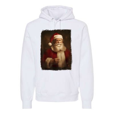 Christmas Funny Trump Santa Claus Retro Vintage Xmas Pajamas Premium Hoodie