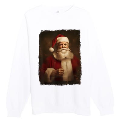 Christmas Funny Trump Santa Claus Retro Vintage Xmas Pajamas Premium Crewneck Sweatshirt