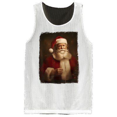 Christmas Funny Trump Santa Claus Retro Vintage Xmas Pajamas Mesh Reversible Basketball Jersey Tank