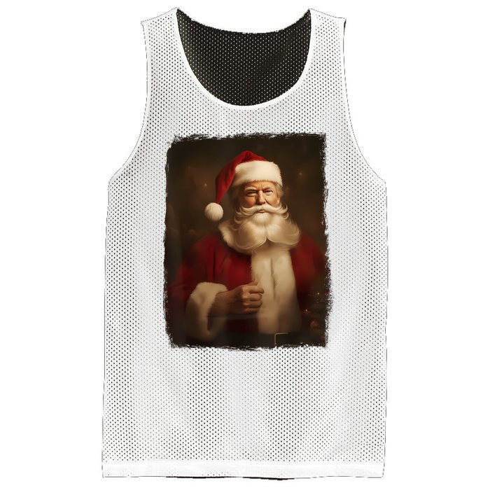 Christmas Funny Trump Santa Claus Retro Vintage Xmas Pajamas Mesh Reversible Basketball Jersey Tank