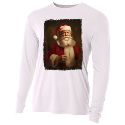 Christmas Funny Trump Santa Claus Retro Vintage Xmas Pajamas Cooling Performance Long Sleeve Crew