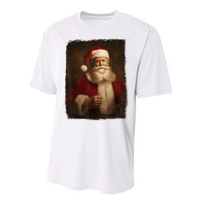 Christmas Funny Trump Santa Claus Retro Vintage Xmas Pajamas Performance Sprint T-Shirt