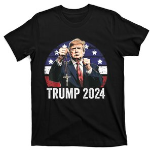 Catholics For Trump 2024 Rosary Election T-Shirt