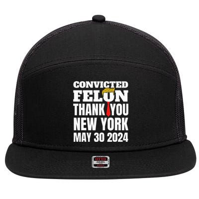 Convicted Felon Trump Hair Tie Thank You Ny New York 53024 7 Panel Mesh Trucker Snapback Hat