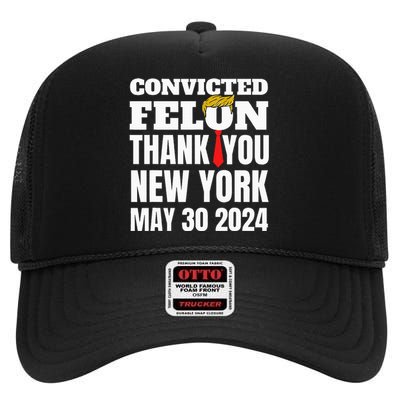 Convicted Felon Trump Hair Tie Thank You Ny New York 53024 High Crown Mesh Back Trucker Hat