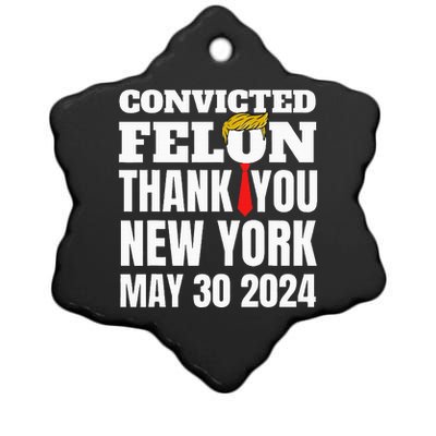 Convicted Felon Trump Hair Tie Thank You Ny New York 53024 Ceramic Star Ornament