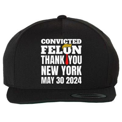 Convicted Felon Trump Hair Tie Thank You Ny New York 53024 Wool Snapback Cap