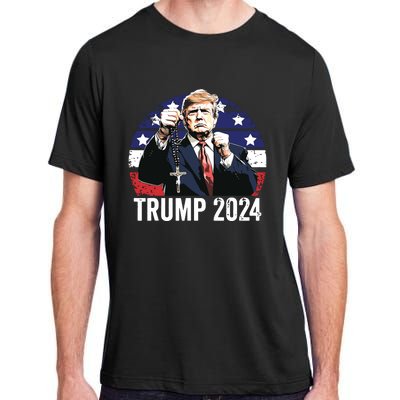 Catholics For Trump 2024 Rosary Election Adult ChromaSoft Performance T-Shirt