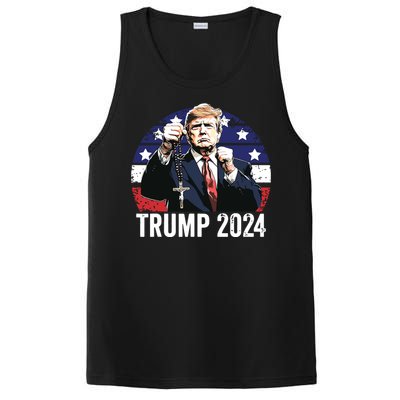 Catholics For Trump 2024 Rosary Election PosiCharge Competitor Tank