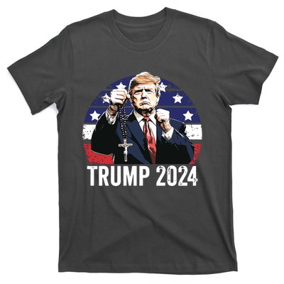 Catholics For Trump 2024 Rosary Election T-Shirt