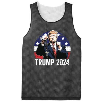 Catholics For Trump 2024 Rosary Election Mesh Reversible Basketball Jersey Tank