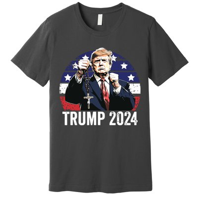 Catholics For Trump 2024 Rosary Election Premium T-Shirt