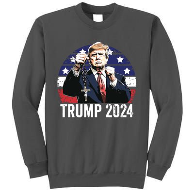 Catholics For Trump 2024 Rosary Election Tall Sweatshirt