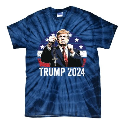 Catholics For Trump 2024 Rosary Election Tie-Dye T-Shirt