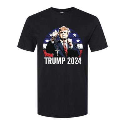 Catholics For Trump 2024 Rosary Election Softstyle CVC T-Shirt