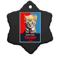 Cats For Trump 2024 Election Gift Ceramic Star Ornament