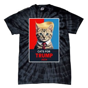 Cats For Trump 2024 Election Gift Tie-Dye T-Shirt