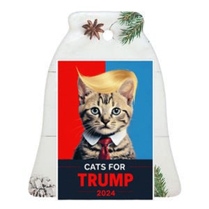 Cats For Trump 2024 Election Gift Ceramic Bell Ornament